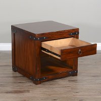 Rustic Dark Chocolate End Table - Santa Fe-7