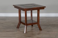 Rustic Dark Chocolate End Table - Santa Fe