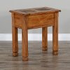 Rustic Oak Chair Side Table with Slate Inlays - Sedona