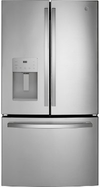 GFE26JYMFS GE 36 Inch French Door Smart Refrigerator - 25.6 cu. ft., Smudge Resistant Stainless Steel