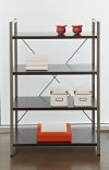 Espresso and Metal 4 Shelf Bookcase