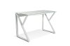 Steel and Glass Top Desk - White