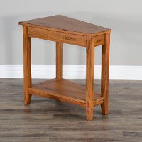 Rustic Oak Chair Side Table - Sedona-3