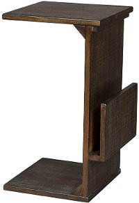 Tobacco Leaf Brown Chairside Table with Magazine Rack - Homestead