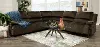 Clonmel Brown 5 Piece Curved Reclining Sectional