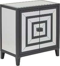 Modern Black and Mirrored Nightstand - Modern Eclectic