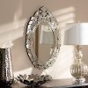 150-8878-RCW Traditional Silver Venetian Round Accent Wall Mirror - Roselyn