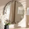 150-8876-RCW Contemporary Silver Petal Leaf Accent Wall Mirror - Ginny