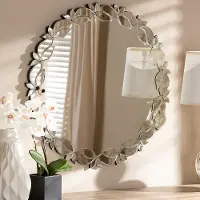 Contemporary Silver Petal Leaf Accent Wall Mirror - Ginny
