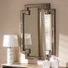 150-8885-RCW Contemporary Studded Silver Accent Wall Mirror - Caelan