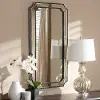Art Deco Silver Rectangular Accent Wall Mirror - Iona