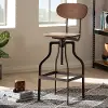 150-9124-RCW Industrial Wood and Steel Adjustable Bar Stool - Carter