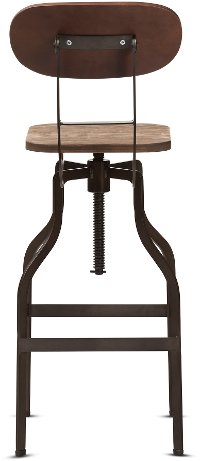 Industrial Wood and Steel Adjustable Bar Stool - Carter-6