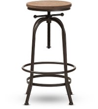 150-9121-RCW Wood and Steel Adjustable Swivel Bar Stool - Augustine-6