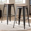 150-9129-RCW Industrial Brown and Gun Metal 30 Inch Stackable Bar Stool (Set of 2)- Melville