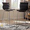 150-9122-RCW Modern Black and Chrome Upholstered Counter Height Stool (Set of 2) - Dulcie