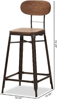 Rustic Metal Stackable Counter Height Stool (Set of 2) - Carter-7