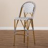 150-8991-RCW Gray and White Bamboo Style Stackable Bar Stool - Cassie