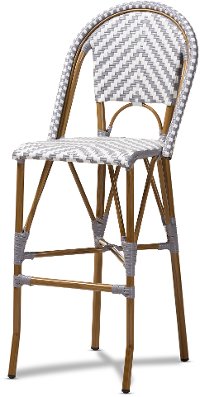 Gray and White Bamboo Style Stackable Bar Stool - Cassie-3