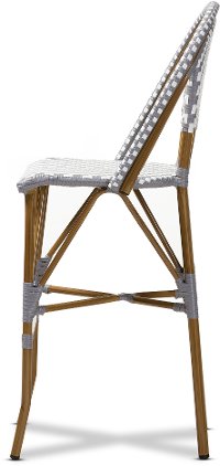 Gray and White Bamboo Style Stackable Bar Stool - Cassie-4