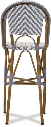 Gray and White Bamboo Style Stackable Bar Stool - Cassie-5
