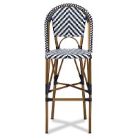 Blue and White Bamboo Style Stackable Bar Stool - Cassie-3