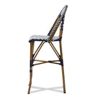 Blue and White Bamboo Style Stackable Bar Stool - Cassie-5