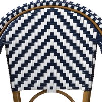 Blue and White Bamboo Style Stackable Bar Stool - Cassie-7