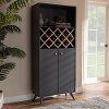 150-8998-RCW Mid Century Gray Tall Wine Cabinet - Marian