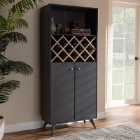150-8998-RCW Mid Century Gray Tall Wine Cabinet - Marian