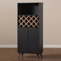 150-8998-RCW Mid Century Gray Tall Wine Cabinet - Marian-2