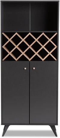 150-8998-RCW Mid Century Gray Tall Wine Cabinet - Marian-3