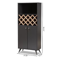 150-8998-RCW Mid Century Gray Tall Wine Cabinet - Marian-8