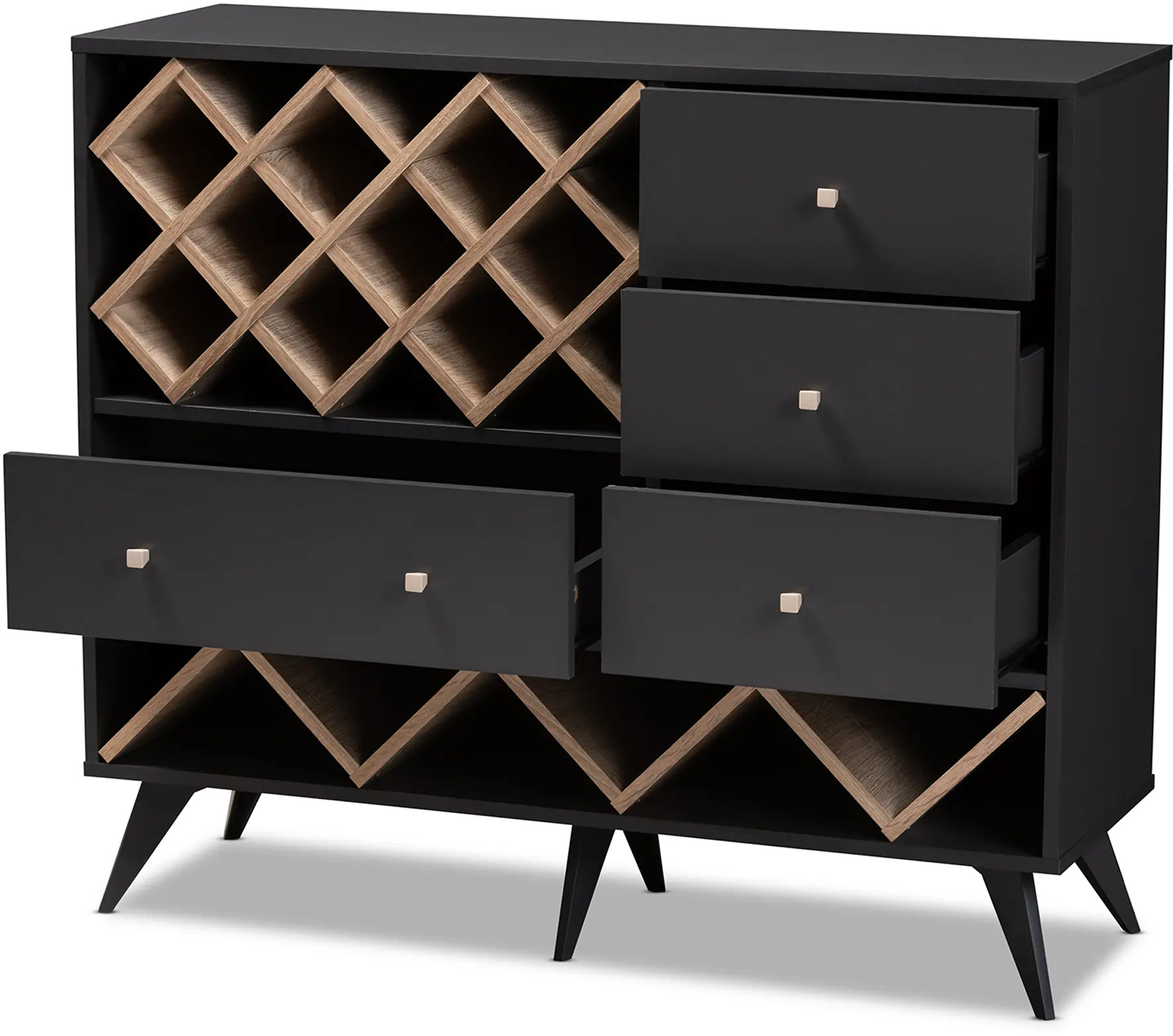 Audrea Mid Century Gray Wine Cabinet-5