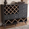 150-9235-RCW Mid Century Gray Wine Cabinet - Audrea
