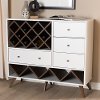 150-9234-RCW Mid Century White Wine Cabinet - Audrea