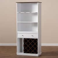 150-9001-RCW Contemporary White Tall Wine Cabinet - Mattia-2