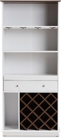 150-9001-RCW Contemporary White Tall Wine Cabinet - Mattia-3