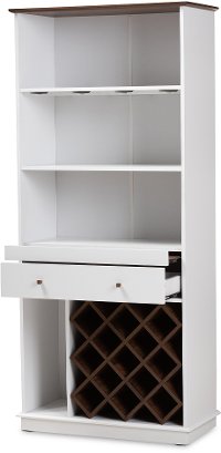 150-9001-RCW Contemporary White Tall Wine Cabinet - Mattia-4
