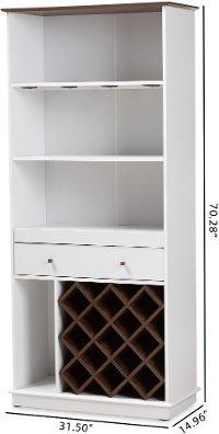 150-9001-RCW Contemporary White Tall Wine Cabinet - Mattia-8