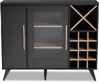 150-9004-RCW Mid Century Dark Gray and Oak Wine Cabinet - Laurie-3