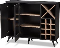 150-9004-RCW Mid Century Dark Gray and Oak Wine Cabinet - Laurie-4