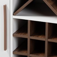 150-9003-RCW Mid Century White and Walnut Wine Cabinet - Laurie-6