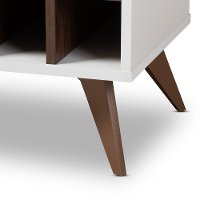150-9003-RCW Mid Century White and Walnut Wine Cabinet - Laurie-7