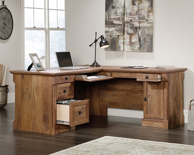 Palladia Vintage Oak L Shaped Corner Desk-2