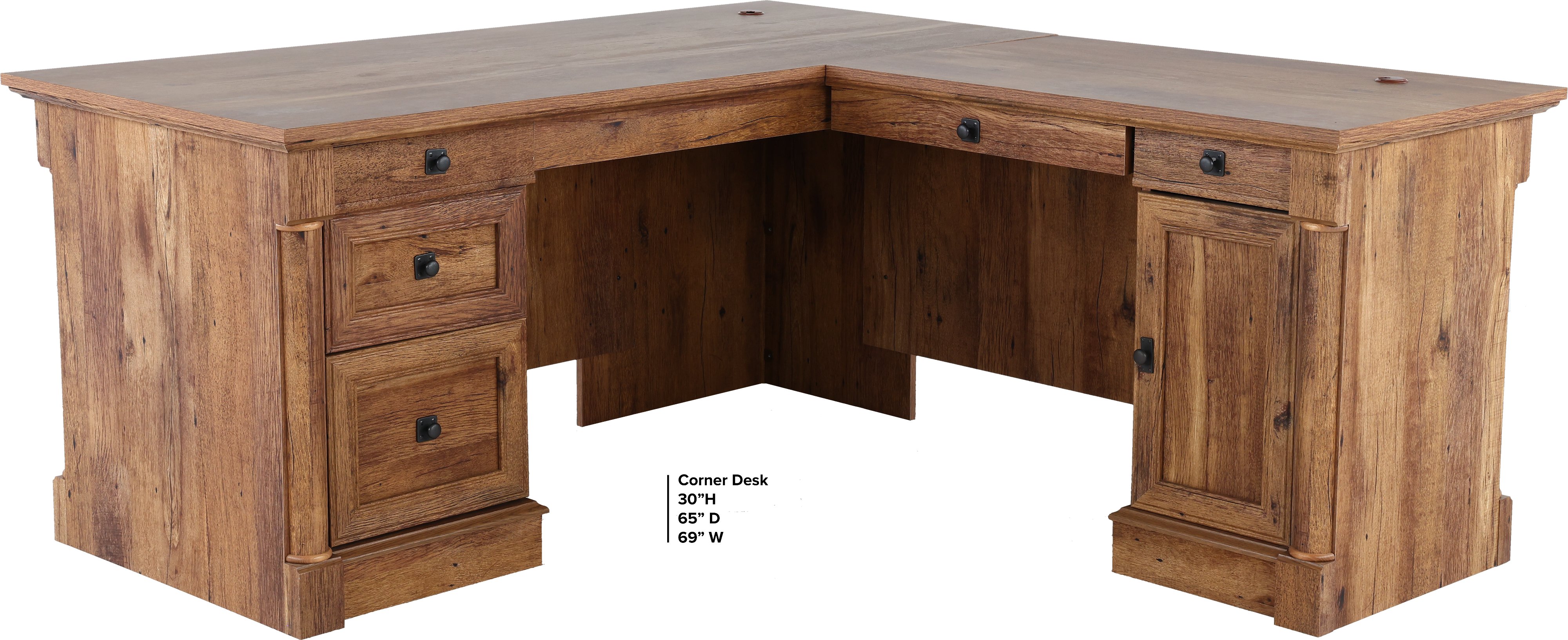 Palladia Vintage Oak L Shaped Corner Desk-4