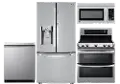 LG-4PC-BTM-DBL-ELE LG 4 Piece Electric Kitchen Appliance Package with Double Oven - Stainless Steel