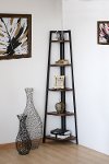 Walnut Brown 4 Shelf Double Etagere Bookcase - Marshall