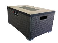 Dark Brown Woven Gas Fire Pit Table - Auburn