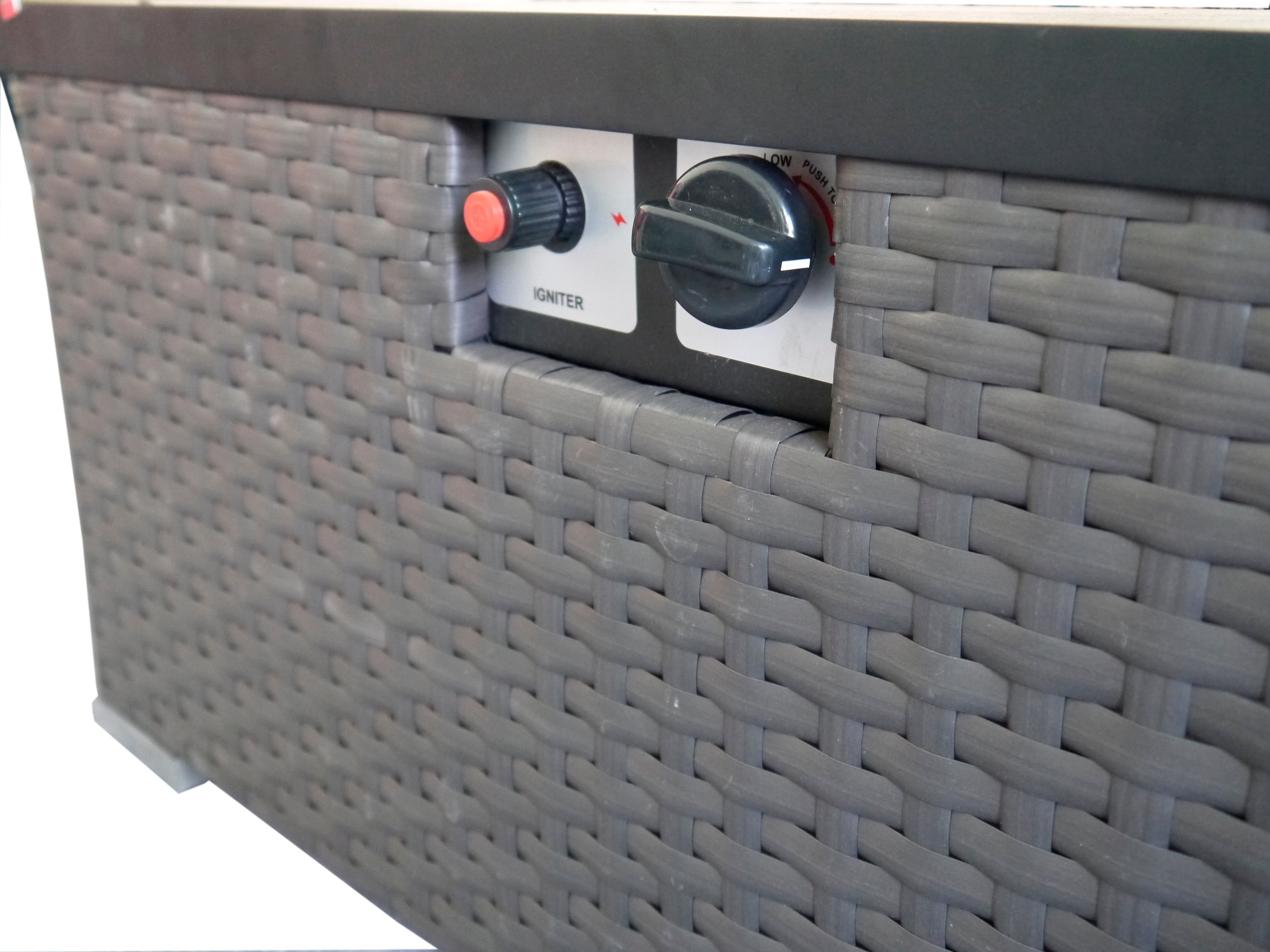 Dark Brown Woven Gas Fire Pit Table - Auburn-6
